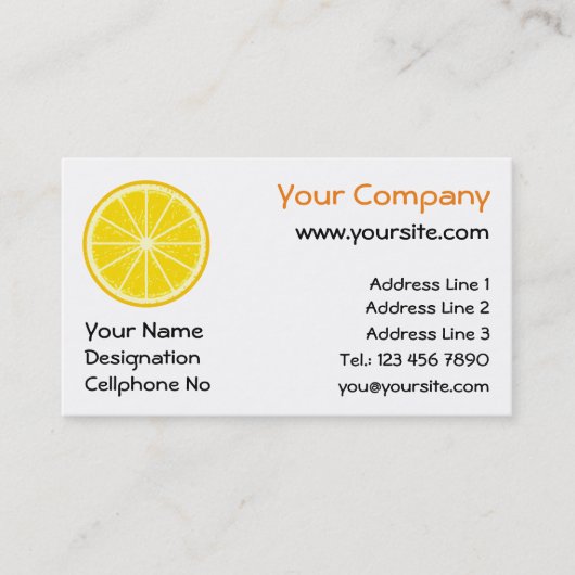 Carte De Visite tranche orange (Devant)