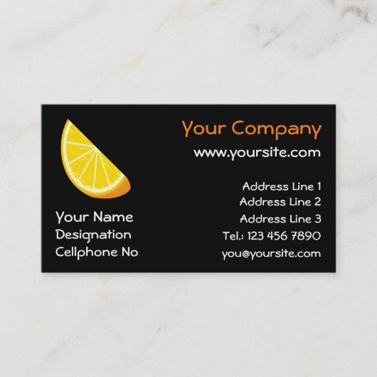 Carte De Visite tranche orange (Devant)