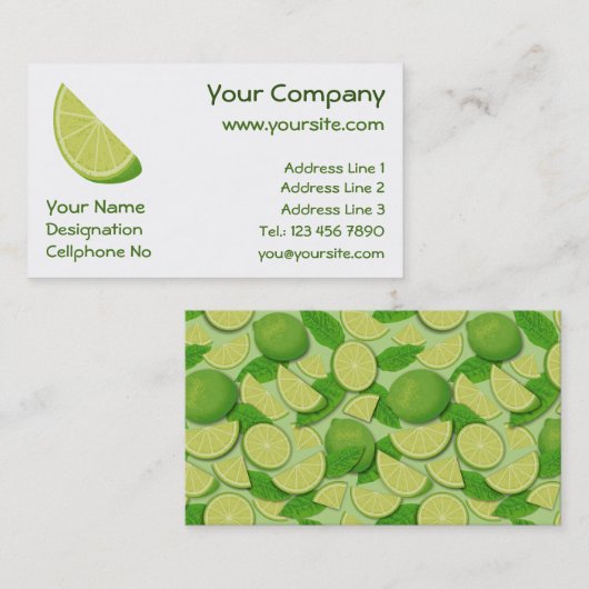 Carte De Visite Tranches de chaux (Devant / Derrière)