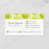 Carte De Visite Tranches de chaux sur Jaune clair (Dos)