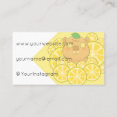 Carte De Visite Tranches de citron frais Capybara (Dos)