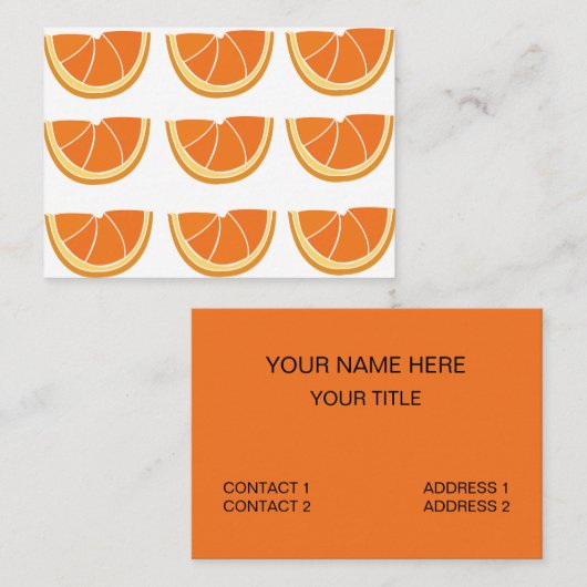 Carte De Visite Tranches de fruits orange (Devant / Derrière)
