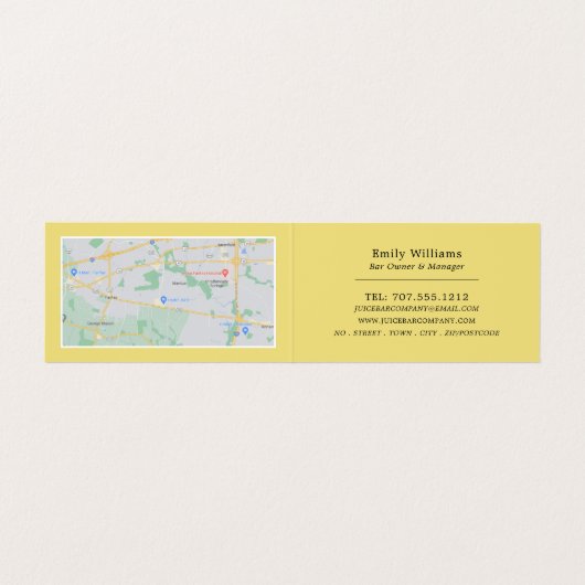 Carte De Visite Tranches de pamplemousse d'agrumes, Bar de jus, dé (Intérieur déplié)