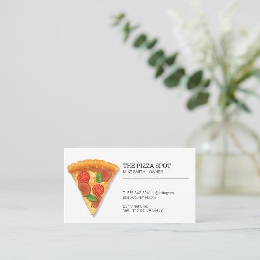 Carte De Visite Tranches de pizza (Debout devant)