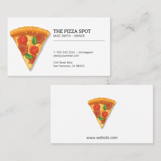 Carte De Visite Tranches de pizza (Devant / Derrière)