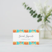 Carte De Visite Tranches orange sur bleu (Debout devant)