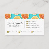 Carte De Visite Tranches orange sur bleu (Dos)