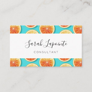 Carte De Visite Tranches orange sur bleu