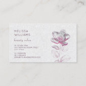 Carte De Visite Tranparent Pink Shiny Metallic Flower (Dos)