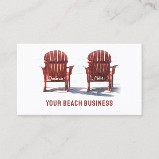 Carte De Visite Transats Brown Blanc Rustique (Devant)