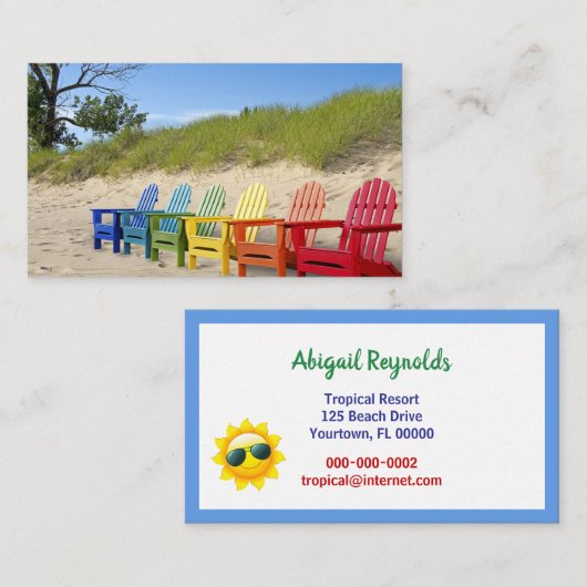 Carte De Visite Transats Rainbow Adirondack (Devant / Derrière)