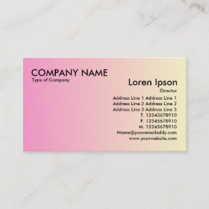 Carte De Visite Transition - rose à jaune pâle
