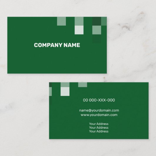 Carte De Visite Transparence verte fine contemporaine (Devant / Derrière)
