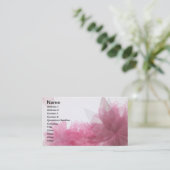 Carte de visite transparent de fleurs (Debout devant)