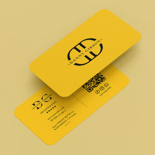 Carte De Visite Transport Chauffeur de Taxi Monogramme G Jaune Cla