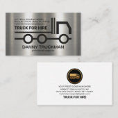 Carte De Visite Transport de camionnette de camionnette en argent  (Devant / Derrière)