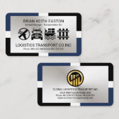Carte De Visite Transport de couche d'argent à cadre élégant (Devant / Derrière)