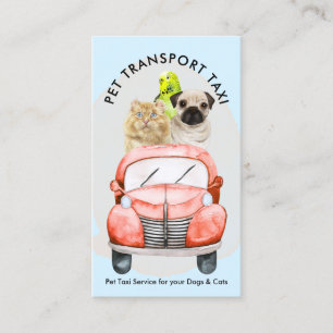 Carte De Visite Transport de l'animal de compagnie bleu mignon chi
