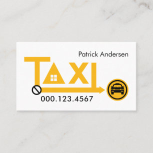 Carte De Visite Transport de route de taxi jaune