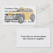 Carte De Visite Transport de taxi (Devant / Derrière)
