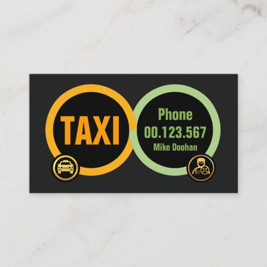 Carte De Visite Transport des pneus de taxi (Devant)