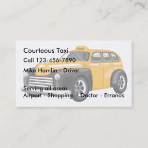 Carte De Visite Transport en taxi