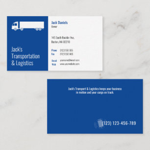 Carte De Visite Transport et logistique   Blue Truck Business Ca