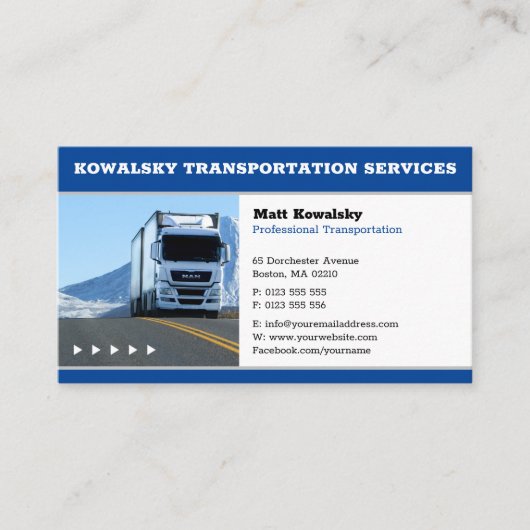 Carte De Visite Transport et logistique | Business card (Devant)