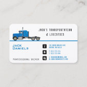 Carte De Visite Transport et logistique | Camion bleu (Devant)