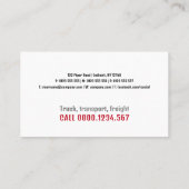 Carte De Visite Transport et logistique | Services de camionnage (Dos)