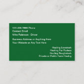 Carte De Visite Transport Et Transport Du Bétail (Dos)