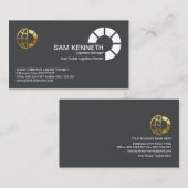 Carte De Visite Transport logistique simple en demi-cercle blanc (Devant / Derrière)