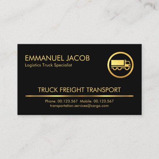 Carte De Visite Transport minimal de camions Gold Line (Devant)