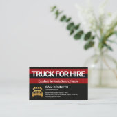 Carte De Visite Transport par camion de colonne rouge rétro (Debout devant)