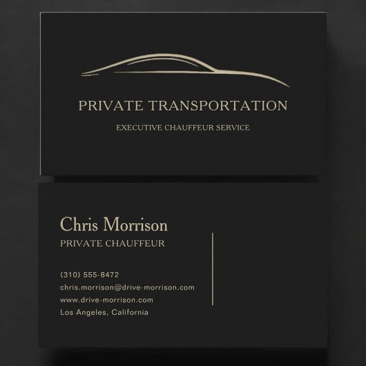 Carte De Visite Transport Privé Noir & Or