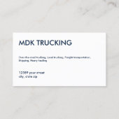 Carte De Visite Transport routier (Dos)