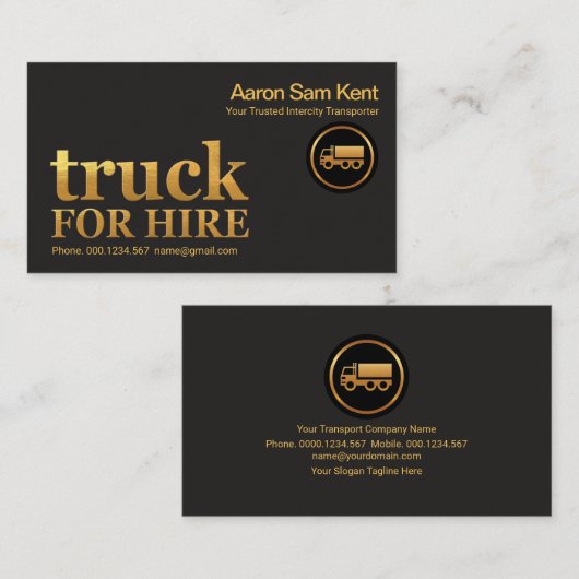 Carte De Visite Transport routier de signalisation par camion Retr (Devant / Derrière)