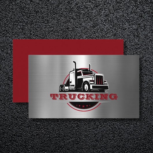 Carte De Visite Transport Semi Trucker Trucker Metallic