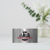 Carte De Visite Transport Semi Trucker Trucker Metallic (Debout devant)
