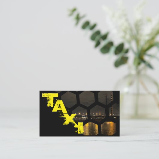 Carte De Visite Transporteur chauffeur de taxi professionnel (Debout devant)