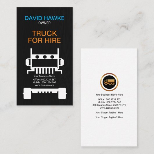 Carte De Visite Transporteur de couverture de grain de bois robust (Devant / Derrière)