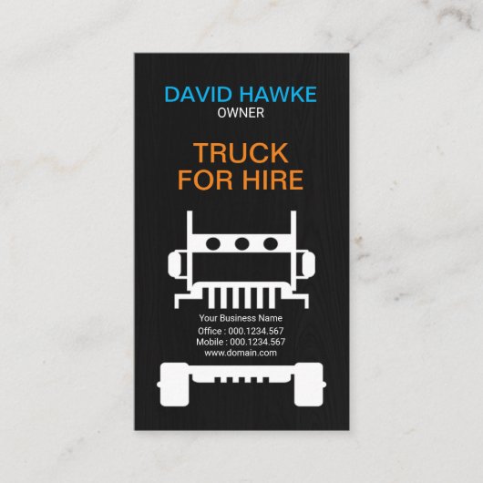 Carte De Visite Transporteur de couverture de grain de bois robust (Devant)