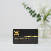 Carte De Visite Transporteur logistique en calques gris-noir éléga (Debout devant)