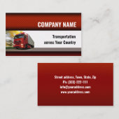 Carte De Visite Transporteur routier Camion rouge (Devant / Derrière)