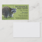 Carte De Visite Trappeur d'animal de gêne (Devant / Derrière)