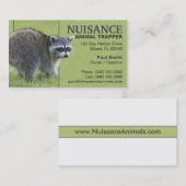 Carte De Visite Trappeur d'animal de gêne (Devant / Derrière)