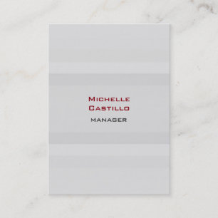 Carte De Visite Trapue Vertical Gris Simple Moderne Professionnel