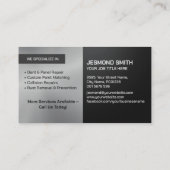 Carte De Visite Travail de carrosserie automobile moderne et éléga (Dos)