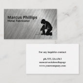 Carte De Visite Travail du soudeur | Acier brossé industriel (Devant / Derrière)