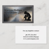 Carte De Visite Travail du soudeur | Acier brossé métallique (Devant / Derrière)